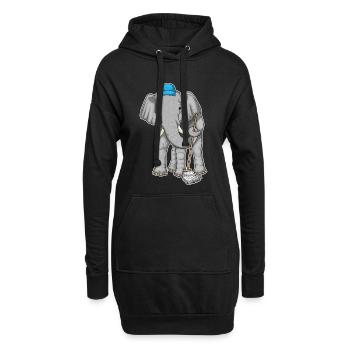 Nettoyant éléphant Vadrouille - Sweat-shirt à capuche long Femme - noir - Devant