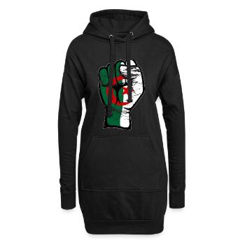 Algerien Flagge Faust Hand Symbol used - Hoodie-Kleid - Schwarz - Vorne