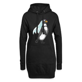 Pinguin Braut Schleier Hochzeit - Hoodie-Kleid - Schwarz - Vorne