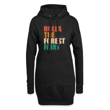 HOLLA THE FOREST FAIRY-Holla die Waldfee Denglisch - Hoodie-Kleid - Schwarz - Vorne