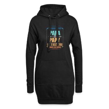 Zwei Papa J'Ai und Opa Titel Opa - Hoodie-Kleid - Schwarz - Vorne