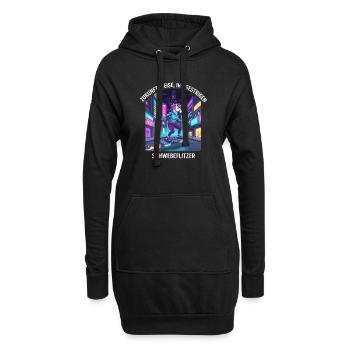 Licorne du futur - Sweat-shirt à capuche long Femme - noir - Devant