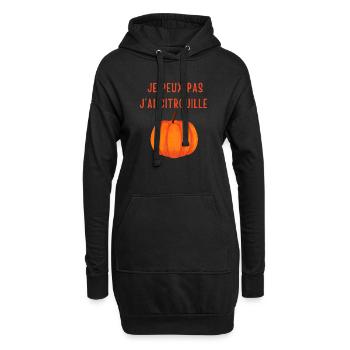 Humorvoller Kürbis für Halloween - Hoodie-Kleid - Schwarz - Vorne