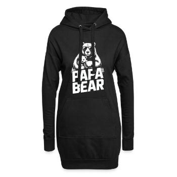 Papa ours - Sweat-shirt à capuche long Femme - noir - Devant