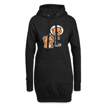 L’ours mignon pense à sa douce copine ! - Sweat-shirt à capuche long Femme - noir - Devant