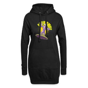 Außerirdischer Retter - Hoodie-Kleid - Schwarz - Vorne