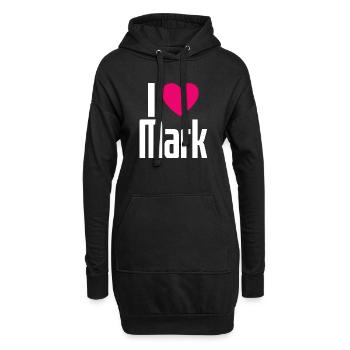 I Love Mark Pinkes Herz Ich liebe Mark - Hoodie-Kleid - Schwarz - Vorne
