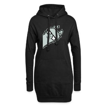 lama mentant nerd de lunettes arrogant animal drôle - Sweat-shirt à capuche long Femme - noir - Devant