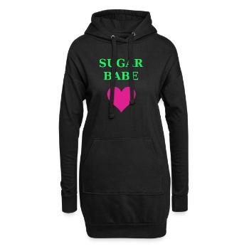 Sugar Babe Herz Neon - Hoodie-Kleid - Schwarz - Vorne