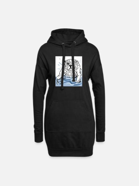 Bulldog - Hoodie Dress - black