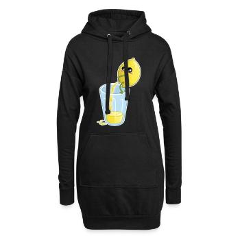 Zitrone macht Saft – Lustiger Cartoon - Hoodie-Kleid - Schwarz - Vorne
