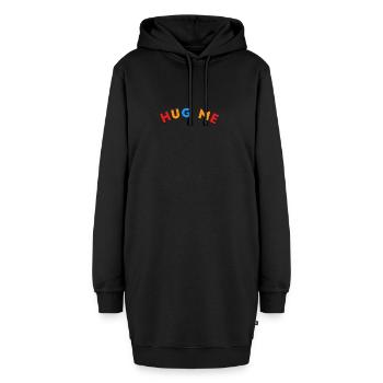 hug me - Hoodie-Kleid - Schwarz - Vorne - AI Model Female 172 light (172cm)