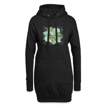 Libellule - Sweat-shirt à capuche long Femme - noir - Devant