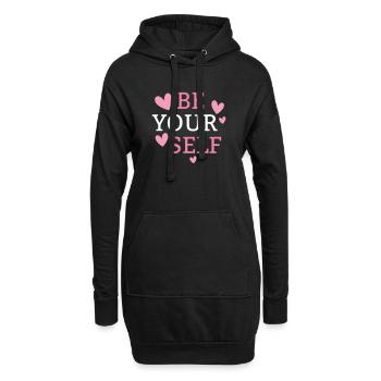 Soyez vous-même - Sweat-shirt à capuche long Femme - noir - Devant