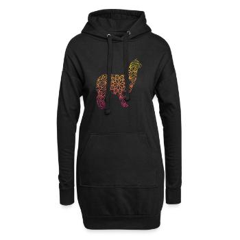 Alpaka Mandala - Hoodie-Kleid - Schwarz - Vorne