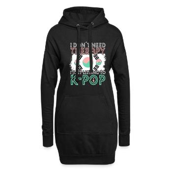 K-Pop - Hoodie-Kleid - Schwarz - Vorne