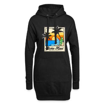 Maui Hawaii Hawaiian - Hoodie-Kleid - Schwarz - Vorne