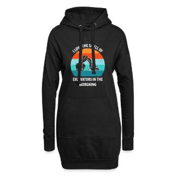 Bagger Baggerfahrer Baggerwagen - Hoodie-Kleid - Schwarz - Vorne