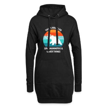 Drôle de mammouth de l’âge de pierre de l’âge de glace Design préhistorique - Sweat-shirt à capuche long Femme - noir - Devant