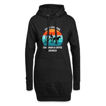 Cocher Calèche Calèche Café - Sweat-shirt à capuche long Femme - noir - Devant
