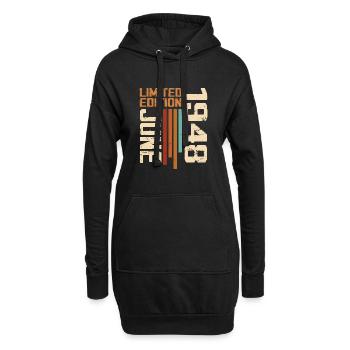 Juni 1948 Geburtstagsgeschenk Juni 1948 Retro 1948 - Hoodie-Kleid - Schwarz - Vorne