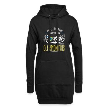 rugby clermont bogosse supporter clermontois - Sweat-shirt à capuche long Femme - noir - Devant