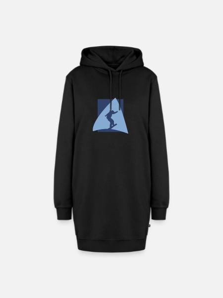 Snowboard Wintersport - Hoodie-Kleid - Schwarz