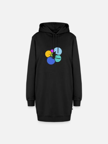 Ski Freeride Skifahrer - Hoodie-Kleid - Schwarz