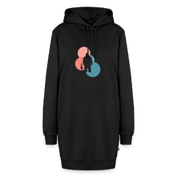 Big foot Big foot Big foot Yeti - Hoodie-Kleid - Schwarz - Vorne - AI Model Female 172 light (172cm)