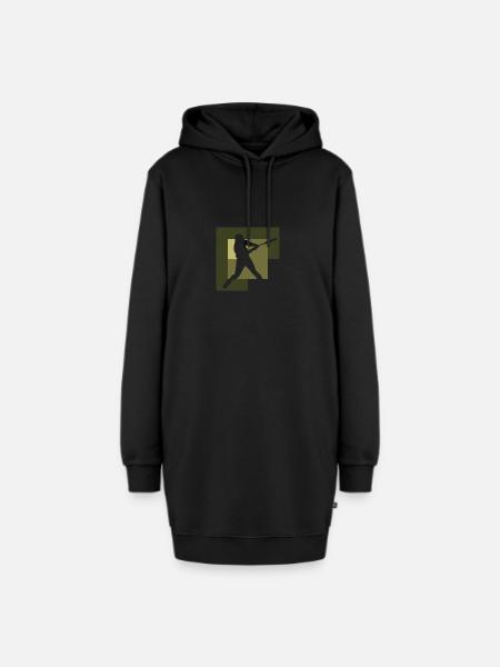 Softball Spieler Softball Baseball - Hoodie-Kleid - Schwarz