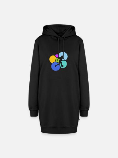 Beachball Fußball Strand - Hoodie-Kleid - Schwarz