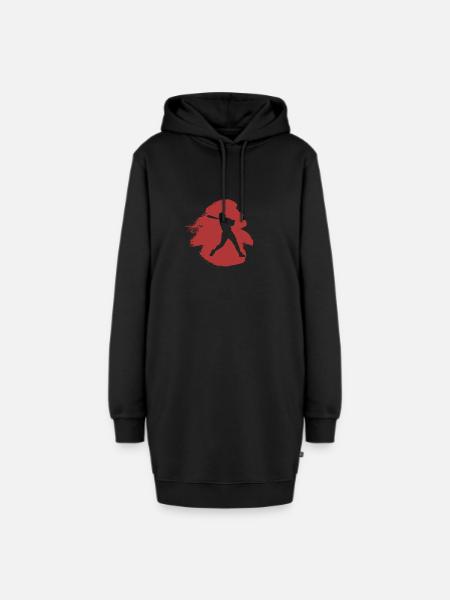 Baseball Softball Softball - Hoodie-Kleid - Schwarz