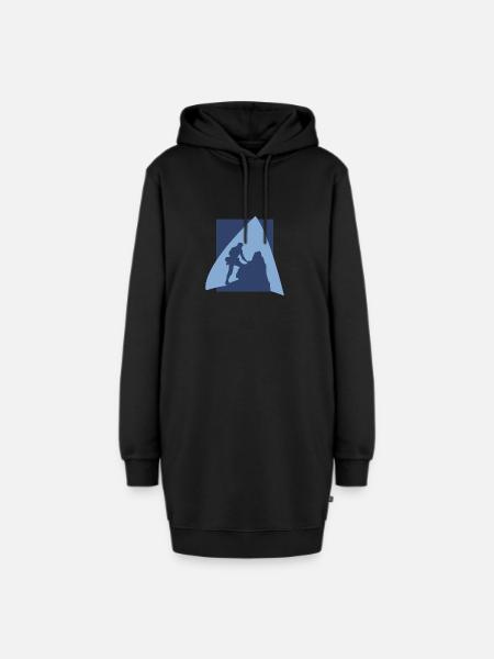Kletterer Alpen Felsklettern - Hoodie-Kleid - Schwarz