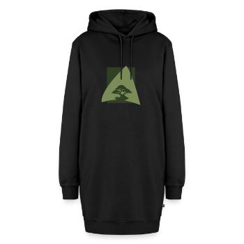 Baum Baum Baum Baum - Hoodie-Kleid - Schwarz - Vorne - AI Model Female 172 light (172cm)