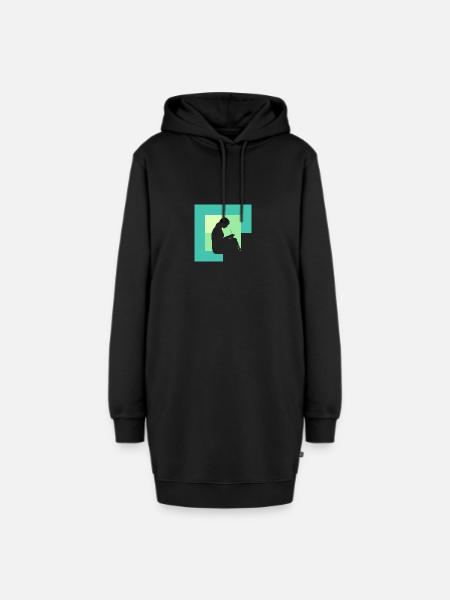 Häkeln Nadel Crochet - Hoodie-Kleid - Schwarz