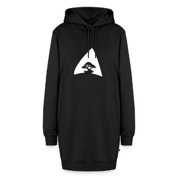 Baum Baum Bäume Bonsai - Hoodie-Kleid - Schwarz - Vorne - AI Model Female 172 light (172cm)