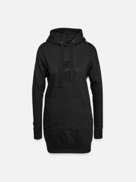 Exotisch Exotisch Flamingo - Hoodie-Kleid - Schwarz