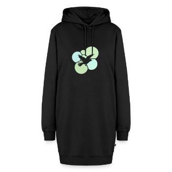 Tier Birds Tier - Hoodie-Kleid - Schwarz - Vorne - AI Model Female 172 light (172cm)