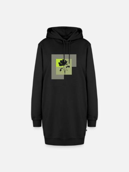 Botanik Pflanzen Botanisch - Hoodie-Kleid - Schwarz