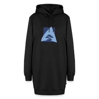 Baum Baum Baum Japanische Kunst - Hoodie-Kleid - Schwarz - Vorne - AI Model Female 172 light (172cm)
