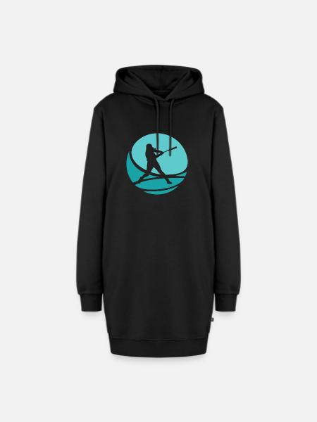 Softballspieler Pitcher Baseball - Hoodie-Kleid - Schwarz