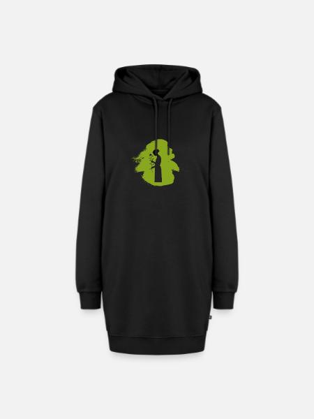 Florist Garten - Hoodie-Kleid - Schwarz