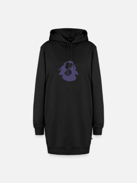 Veganerin Gesund Speise - Hoodie-Kleid - Schwarz