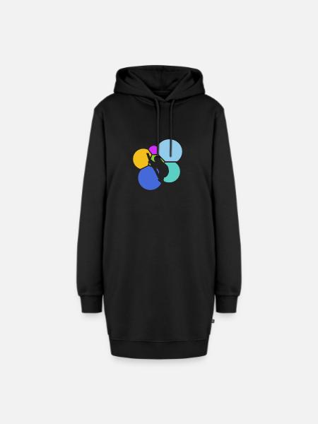 Faultier Müdigkeit - Hoodie-Kleid - Schwarz
