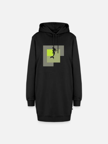 Flosse Seekuh Neptun - Hoodie-Kleid - Schwarz