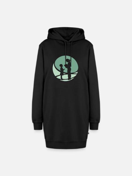 Grundschule Abi - Hoodie-Kleid - Schwarz