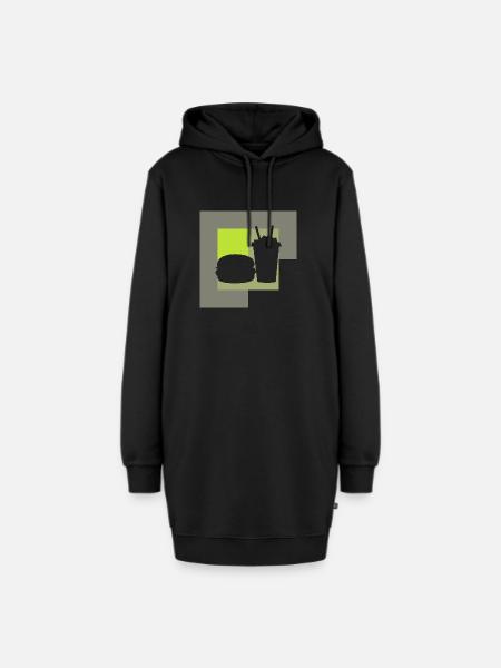 Imbiss Burger - Hoodie-Kleid - Schwarz