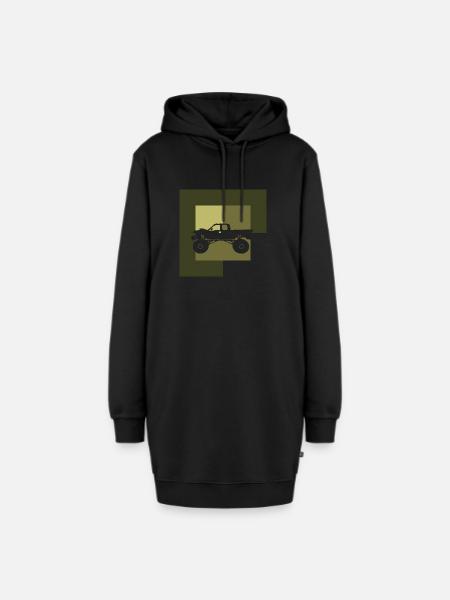 Monstertruck Gelaende - Hoodie-Kleid - Schwarz