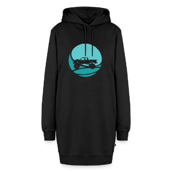 Monstertruck Offroad Gelaende - Hoodie-Kleid - Schwarz - Vorne - AI Model Female 172 light (172cm)