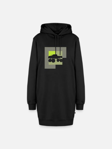 Monstertruck Gelaende - Hoodie-Kleid - Schwarz